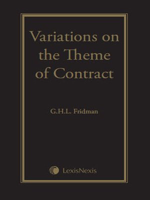 cover image of Variations on the Theme of Contract